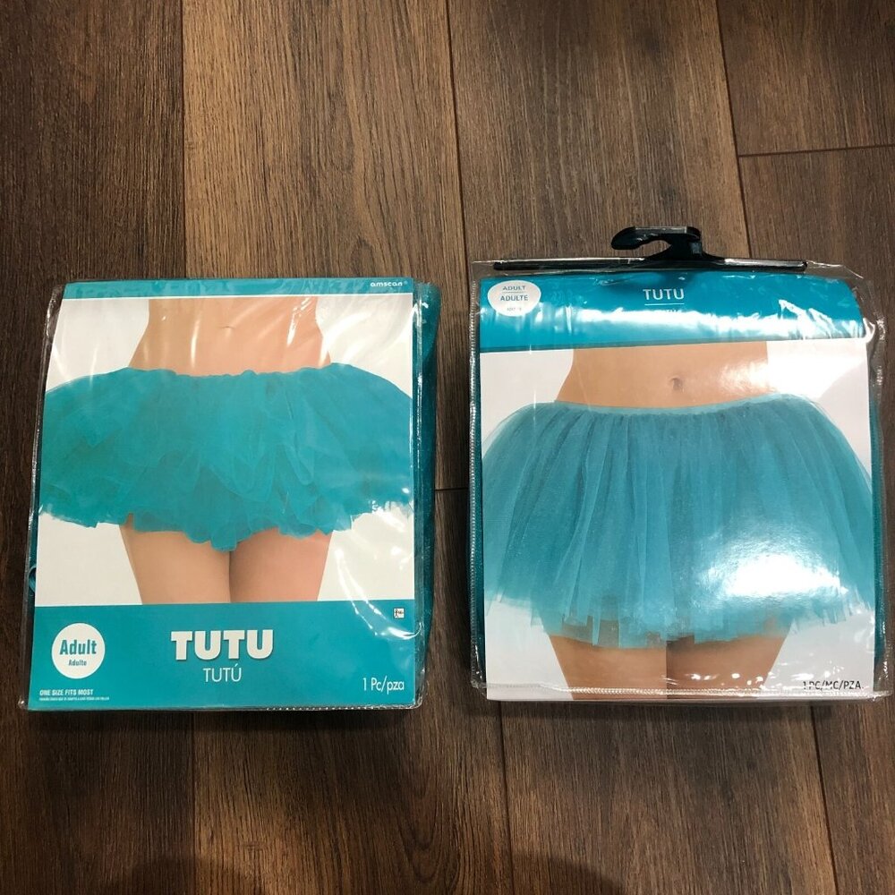 Tutu Halloween EDC Rave Party Costume Adult OSFM Stretchy Teal LOT OF 2